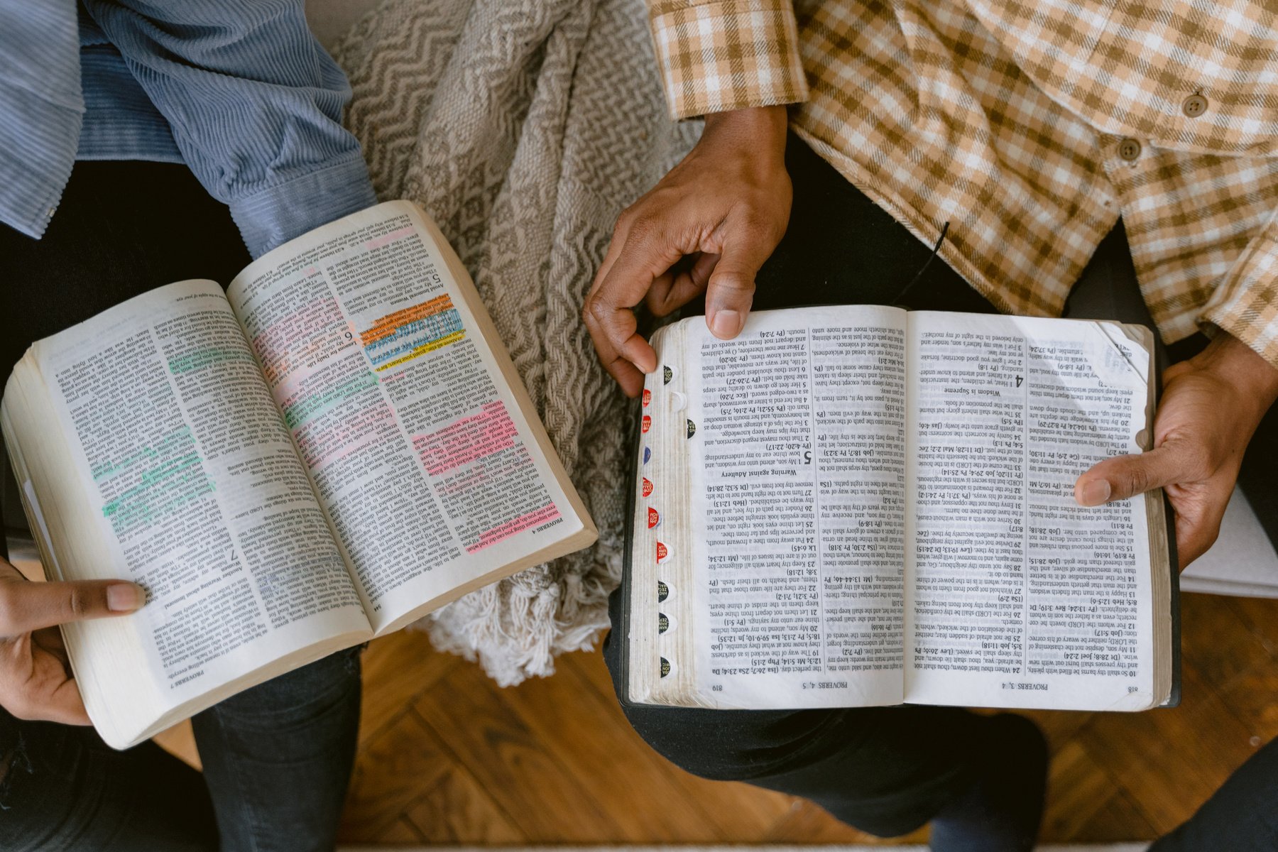 Young People Holding and Reading Scriptures